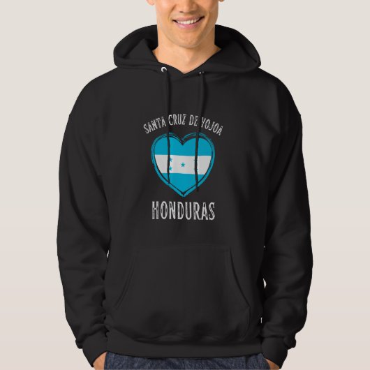 Honduras Flag Heart Santa Cruz De Yojoa City Hoodie (Voorkant)