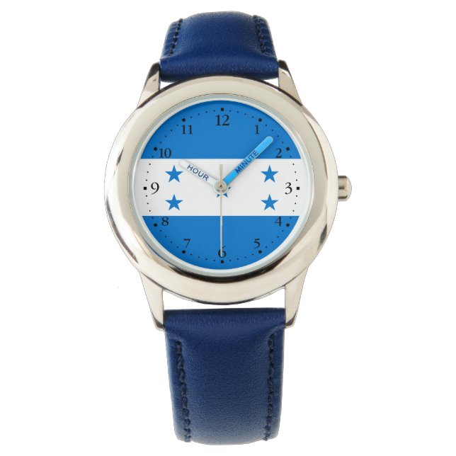 Honduras Flag Horloge (Voorkant)