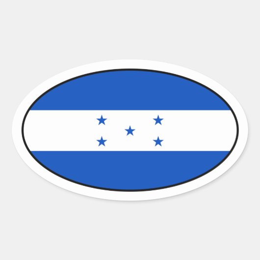 Honduras Flag Oval Sticker (Voorkant)