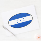 Honduras Flag Oval Sticker (Envelop)