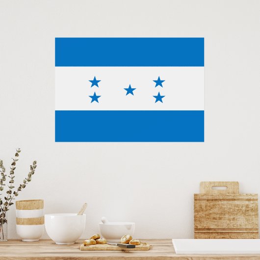 Honduras Flag Poster (Keuken)