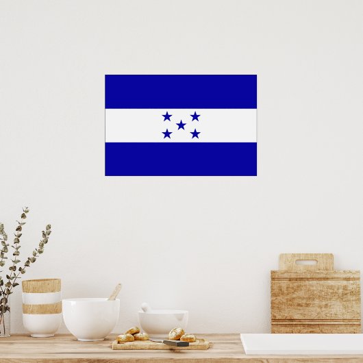 Honduras Flag Poster (Keuken)
