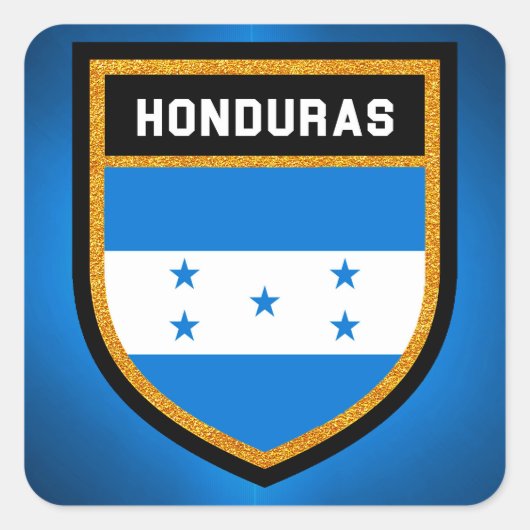 Honduras Flag Vierkante Sticker (Voorkant)