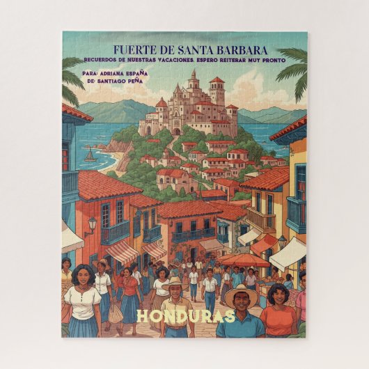   Honduras Fuerte de Santa Barbara Retro poster Legpuzzel (Verticaal)