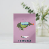 Honduras geïllustreerde kaart reisposter (Staand voorkant)