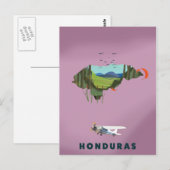 Honduras geïllustreerde kaart reisposter (Voorkant / Achterkant)