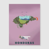 Honduras geïllustreerde kaart reisposter (Voorkant)