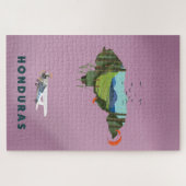 Honduras geïllustreerde kaart reisposter legpuzzel (Horizontaal)