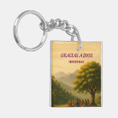 Honduras GRACIAS A DIOS Retro poster Sleutelhanger (Voorkant Links)