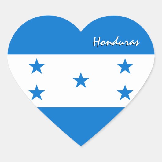 Honduras Hart Sticker, Patriotische Honduras Vlag Hart Sticker (Voorkant)
