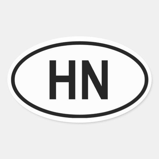 Honduras "HN" Ovale Sticker (Voorkant)