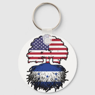 Honduras Honduran American USA Tree Roots Flag Sleutelhanger
