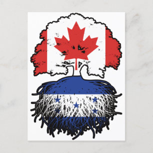 Honduras Honduran Canadian Canada Tree Roots Flag Briefkaart