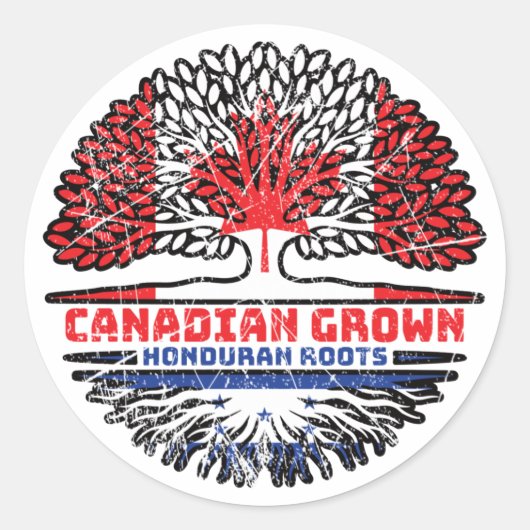 Honduras Honduran Canadian Canada Tree Roots Flag Ronde Sticker (Voorkant)