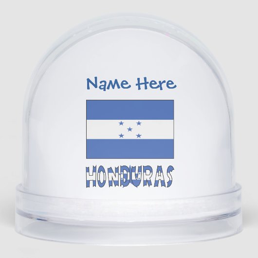 Honduras Honduras vlag Blauw Personalisatie Sneeuwbol (Voorkant)