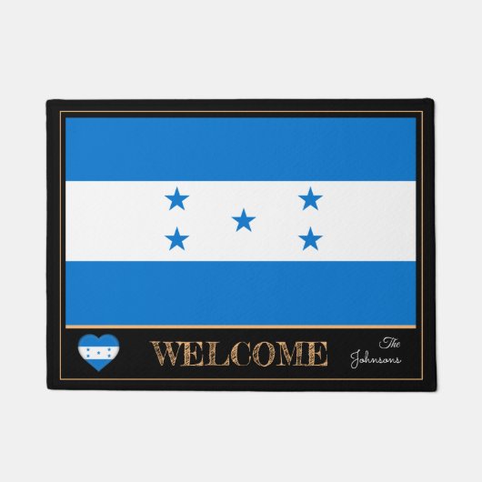 Honduras & Honduras Vlag matten/sport Welkom Deurmat (Voorkant)