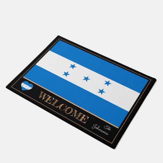 Honduras & Honduras Vlag matten/sport Welkom Deurmat (Schuin)