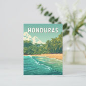 Honduras Illustration Travel Art Vintage Briefkaart (Staand voorkant)