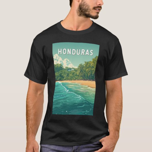 Honduras Illustration Travel Art Vintage T-shirt (Voorkant)