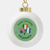 Hondúras Ireland USA Shamrock Vlag gepersonaliseer Keramische Bal Ornament (Voorkant)