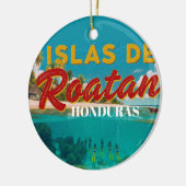  Honduras ISLAS DE ROATAN Retro poster Keramisch Ornament (Links)