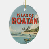 Honduras islas de roatan Retro poster Keramisch Ornament (Rechts)
