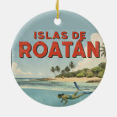 Honduras islas de roatan Retro poster Keramisch Ornament (Achterkant)
