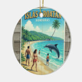 Honduras ISLAS DE ROATAN Retro poster Keramisch Ornament (Links)