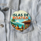 Honduras ISLAS DE ROATAN Retro poster Ronde Button 4,0 Cm (In situ)