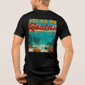  Honduras ISLAS DE ROATAN Retro poster Tri-Blend Shirt (Achterkant)