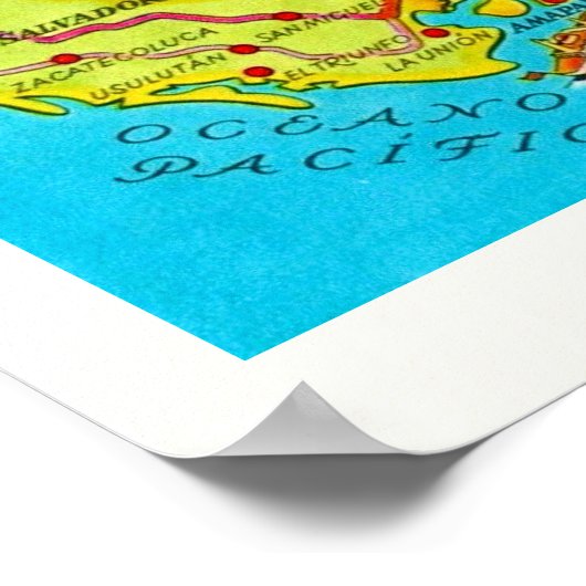 Honduras kaart afdrukken Poster (Hoek)