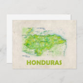 Honduras kaart briefkaart (Voorkant / Achterkant)