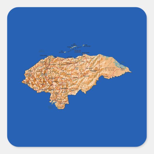 Honduras Kaart Sticker (Voorkant)