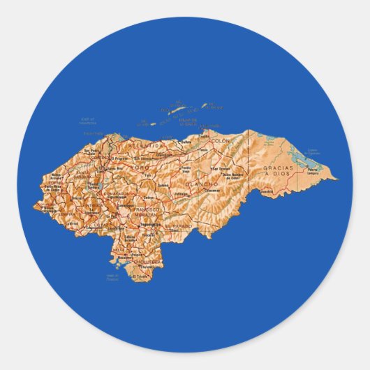 Honduras Kaart Sticker (Voorkant)