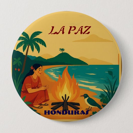Honduras LA PAZ Retro poster Ronde Button 4,0 Cm (Voorkant)