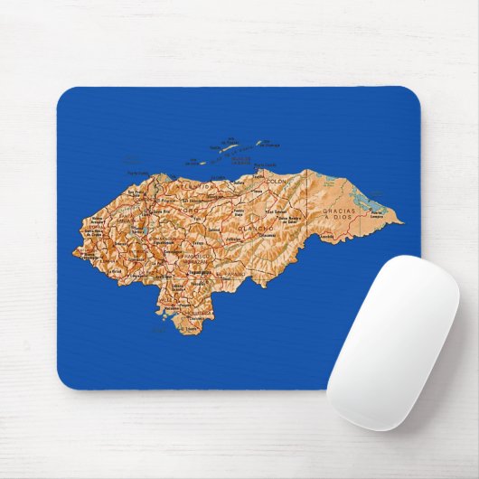 Honduras Map Mousepad Muismat (Met muis)