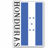 Honduras met blauwe en witte vlag sticker (Voorkant)