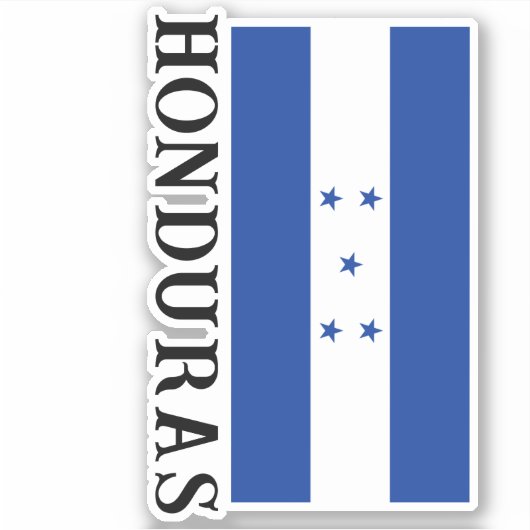 Honduras met blauwe en witte vlag sticker (Voorkant)