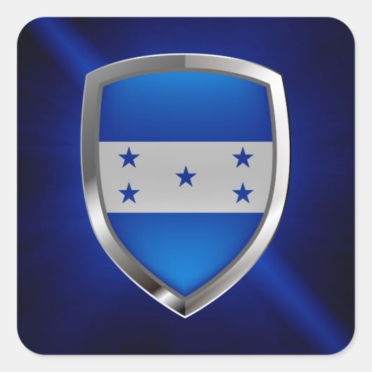 Honduras Metallic Emblem Vierkante Sticker (Voorkant)