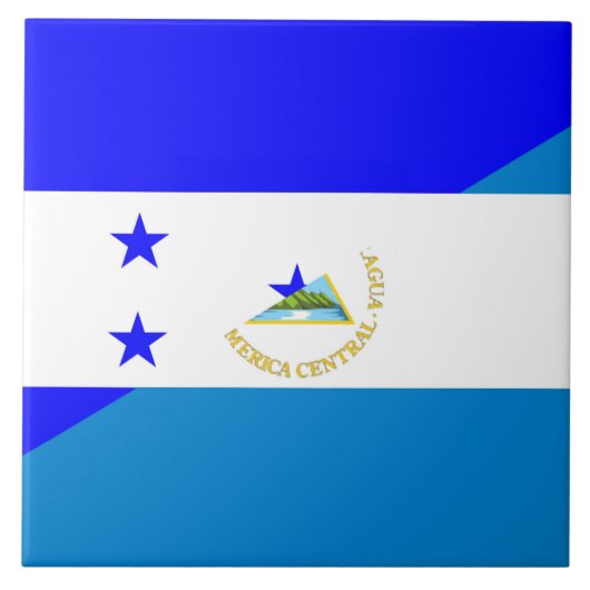 honduras nicaragua - symbool van de halve vlag tegeltje (Voorkant)