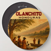  Honduras Olanchito Retro poster Ronde Button 6,0 Cm (Voorkant /achterkant)