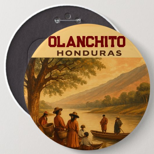  Honduras Olanchito Retro poster Ronde Button 6,0 Cm (Voorkant /achterkant)