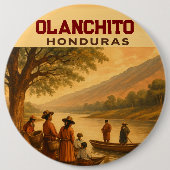  Honduras Olanchito Retro poster Ronde Button 6,0 Cm (Voorkant)