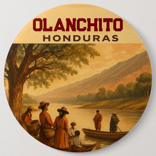  Honduras Olanchito Retro poster Ronde Button 6,0 Cm (Voorkant)