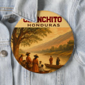 Honduras Olanchito Retro poster Ronde Button 6,0 Cm (In situ)