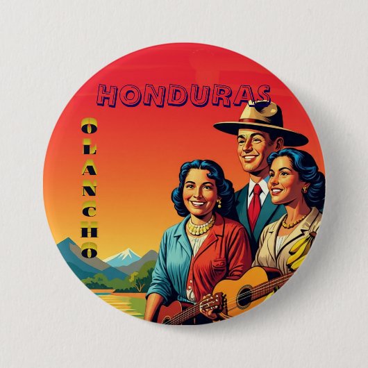 Honduras OLANCHO Retro poster Ronde Button 7,6 Cm (Voorkant)