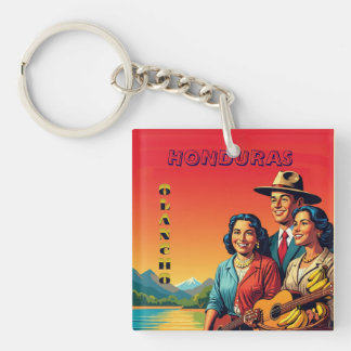 Honduras OLANCHO Retro poster Sleutelhanger