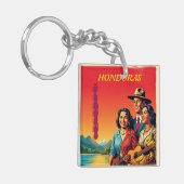 Honduras OLANCHO Retro poster Sleutelhanger (Voorkant Links)