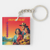 Honduras OLANCHO Retro poster Sleutelhanger (Achterkant)