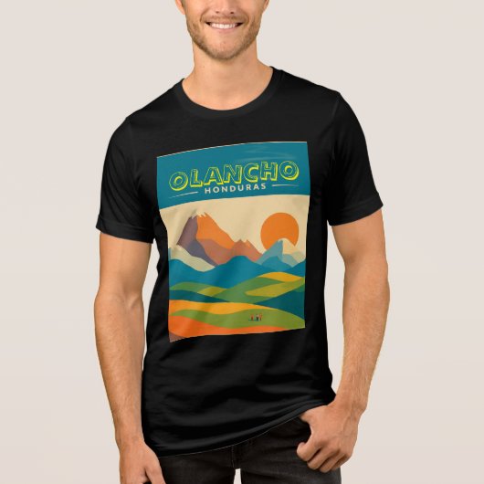 Honduras OLANCHO Retro poster Tri-Blend Shirt (Voorkant)